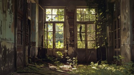 Fototapeta na wymiar Abandoned Place Backdrop / Background / Wallpaper