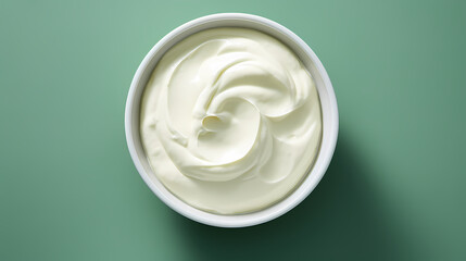 Top view of white cream
