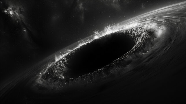The black hole in the universe and the galaxy in outer space.