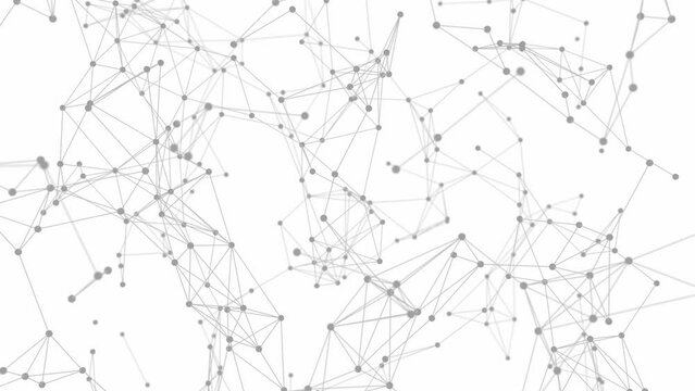 network connection plexus white background 3d animation loop. Can be used to represent connectivity social network, business abstract data net or science lines and dots - Powered by Adobe