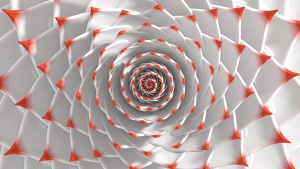 infinity fibonacci spiral geometric 3d illustration. Can be used to represent eternal life mandala, hypnotic kaleidoscopic vortex, mystic energy