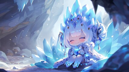 Cute ice queen character