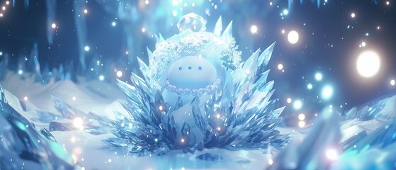 Naklejka premium Cute ice queen character