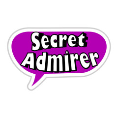 Secret Admirer Messages Sticker Design lettering sticker typographic message chat badge