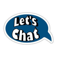 Let's Chat Messages Sticker Design lettering sticker typographic message chat badge