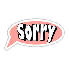 Sorry Messages Sticker Design lettering sticker typographic message chat badge