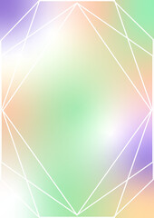 Iridescent Colorful Pastel holographic Shiny Frame Illustration
