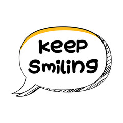 Keep Smiling Messages Sticker Design lettering sticker typographic message chat badge