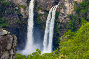 waterfall in the mountains