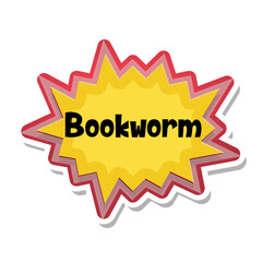 Bookworm Messages Sticker Design lettering sticker typographic message chat badge