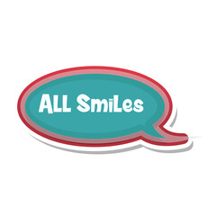 All Smiles Messages Sticker Design lettering sticker typographic message chat badge
