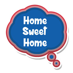 Home Sweet Home Messages Sticker Design lettering sticker typographic message chat badge