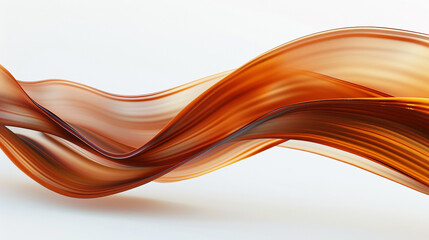 A deep copper wave, warm and rich, moving smoothly over a white backdrop, presented in a stunningly sharp high-definition image.