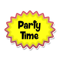 Party Time Messages Sticker Design lettering sticker typographic message chat badge