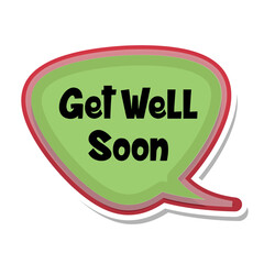 Get Well Soon Messages Sticker Design lettering sticker typographic message chat badge