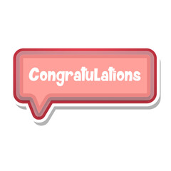 Congratulations Messages Sticker Design lettering sticker typographic message chat badge