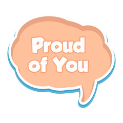 Proud of You Messages Sticker Design lettering sticker typographic message chat badge