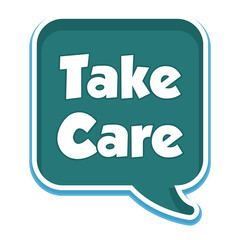 Take Care Messages Sticker Design lettering sticker typographic message chat badge