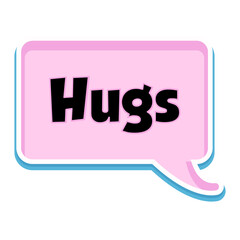 Hugs Messages Sticker Design lettering sticker typographic message chat badge