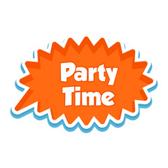 Party Time Messages Sticker Design lettering sticker typographic message chat badge