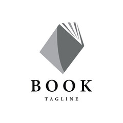 Simple modern paper book logo Vector Design Template Element