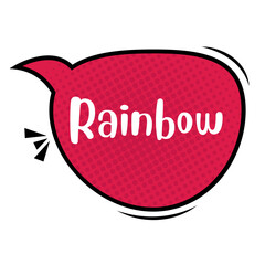 Rainbow Messages Sticker Design lettering sticker typographic message chat badge