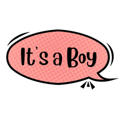 It's a Boy Messages Sticker Design lettering sticker typographic message chat badge