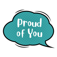 Proud of You Messages Sticker Design lettering sticker typographic message chat badge