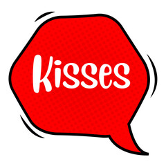 Kisses Messages Sticker Design lettering sticker typographic message chat badge