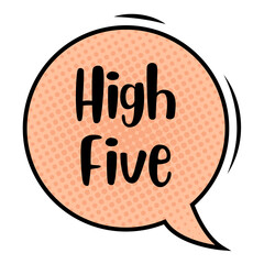 High Five Messages Sticker Design lettering sticker typographic message chat badge
