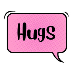 Hugs Messages Sticker Design lettering sticker typographic message chat badge