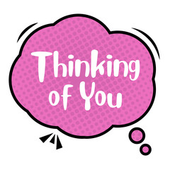 Thinking of You Messages Sticker Design lettering sticker typographic message chat badge