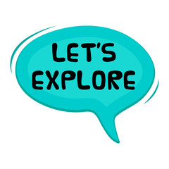 Let's Explore Messages Sticker Design lettering sticker typographic message chat badge