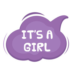 It's a Girl Messages Sticker Design lettering sticker typographic message chat badge