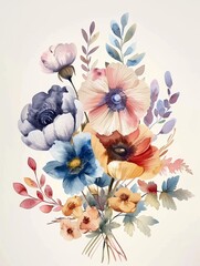 Watercolor Floral Design for Wedding Decor Generative AI