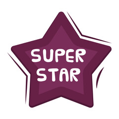 Superstar Messages Sticker Design lettering sticker typographic message chat badge