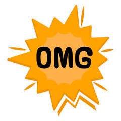 OMG Messages Sticker Design lettering sticker typographic message chat badge