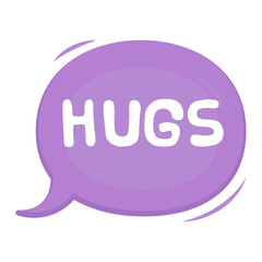 Hugs Messages Sticker Design lettering sticker typographic message chat badge