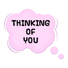 Thinking of You Messages Sticker Design lettering sticker typographic message chat badge