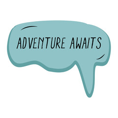 Adventure Awaits Messages Sticker Design lettering sticker typographic message chat badge