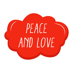 Peace and Love Messages Sticker Design lettering sticker typographic message chat badge