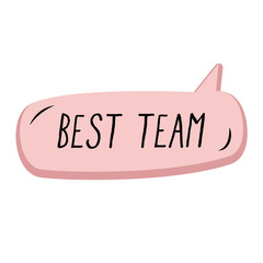 Best Team Messages Sticker Design lettering sticker typographic message chat badge