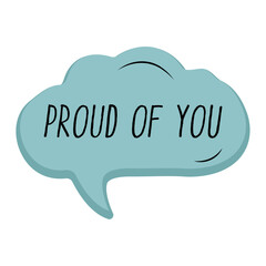 Proud of You Messages Sticker Design lettering sticker typographic message chat badge