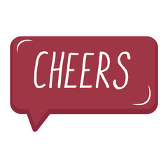 Cheers Messages Sticker Design lettering sticker typographic message chat badge