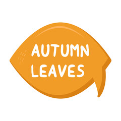 Autumn Leaves Messages Sticker Design lettering sticker typographic message chat badge