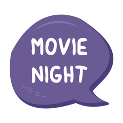 Movie Night Messages Sticker Design lettering sticker typographic message chat badge