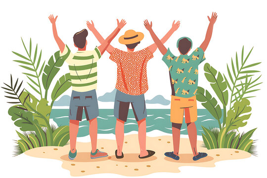 Happy international friendship day character design, Happy friendship day illustration