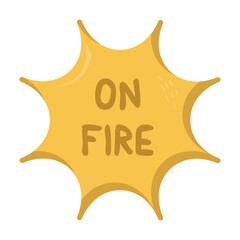 On Fire Messages Sticker Design lettering sticker typographic message chat badge