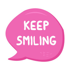 Keep Smiling Messages Sticker Design lettering sticker typographic message chat badge