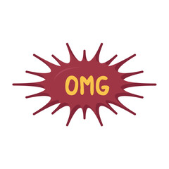 OMG Messages Sticker Design lettering sticker typographic message chat badge